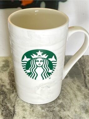 Starbucks Coffee Cup 2020 Marble Swirl Pattern Bone White Mermaid 11oz Misprint